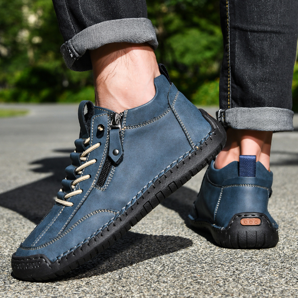 Titan | Nubuckleder Schoenen met Rits voor Mannen