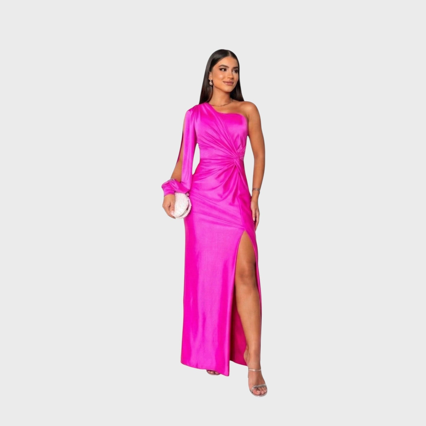 Elin | Elegante Maxi Jurk met One-Shoulder Pasvorm voor Avond & Feest