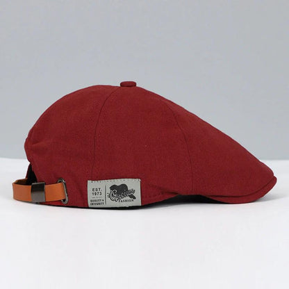 Flat Cap | Heren Baret met Verstelbare Band en Eenvoudige Lijn
