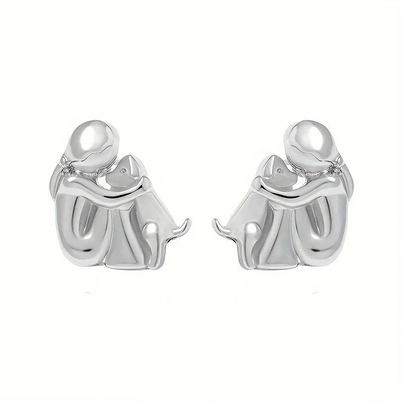 Bicolor Hugg Oorknopjes in Zilver en Goud Esma