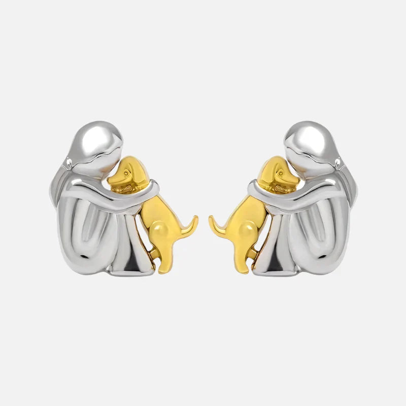 Bicolor Hugg Oorknopjes in Zilver en Goud Esma