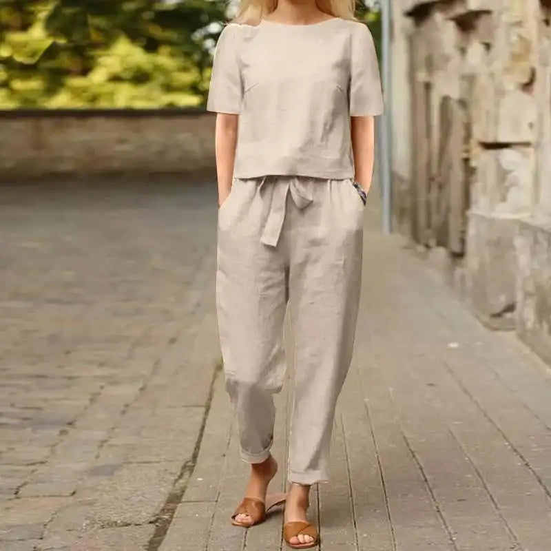 Comfortabele Dames Co-ord Set  Tweedelige Set met Top en Broek