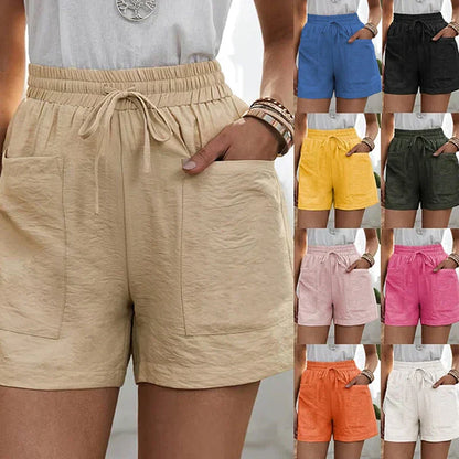 Miami Shorts | Zomerse Linnen Korte broek met Hoge Taille