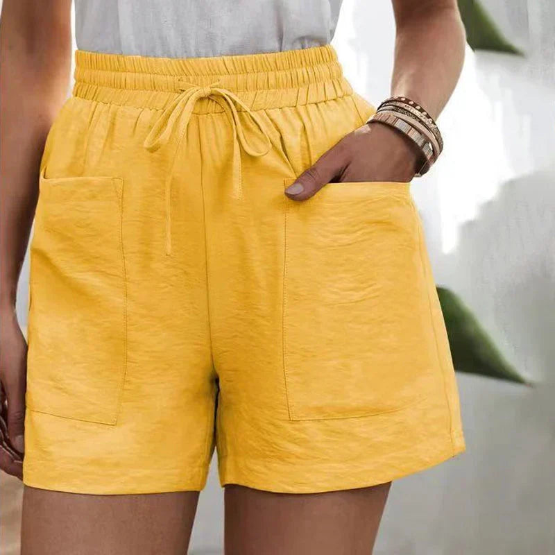 Miami Shorts | Zomerse Linnen Korte broek met Hoge Taille