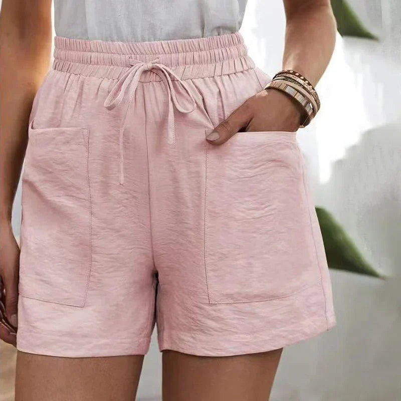 Miami Shorts | Zomerse Linnen Korte broek met Hoge Taille