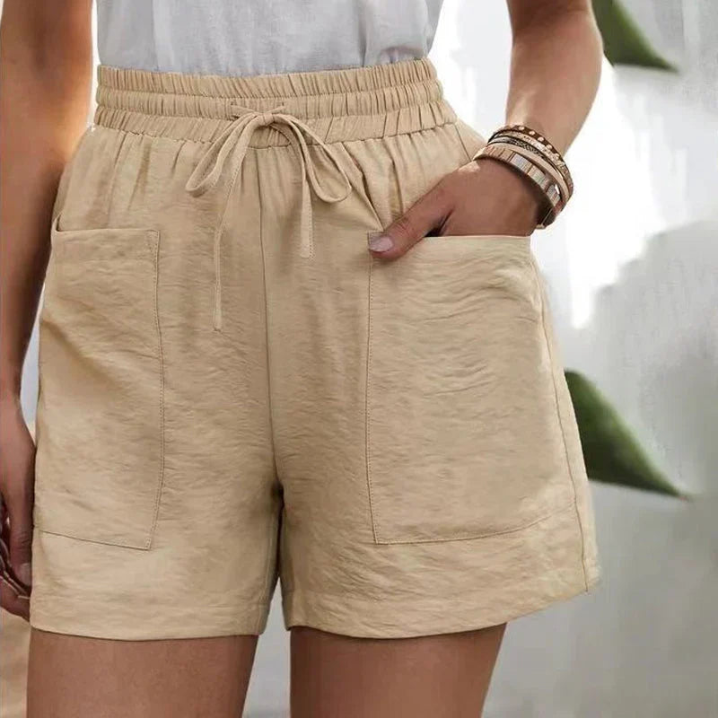 Miami Shorts | Zomerse Linnen Korte broek met Hoge Taille