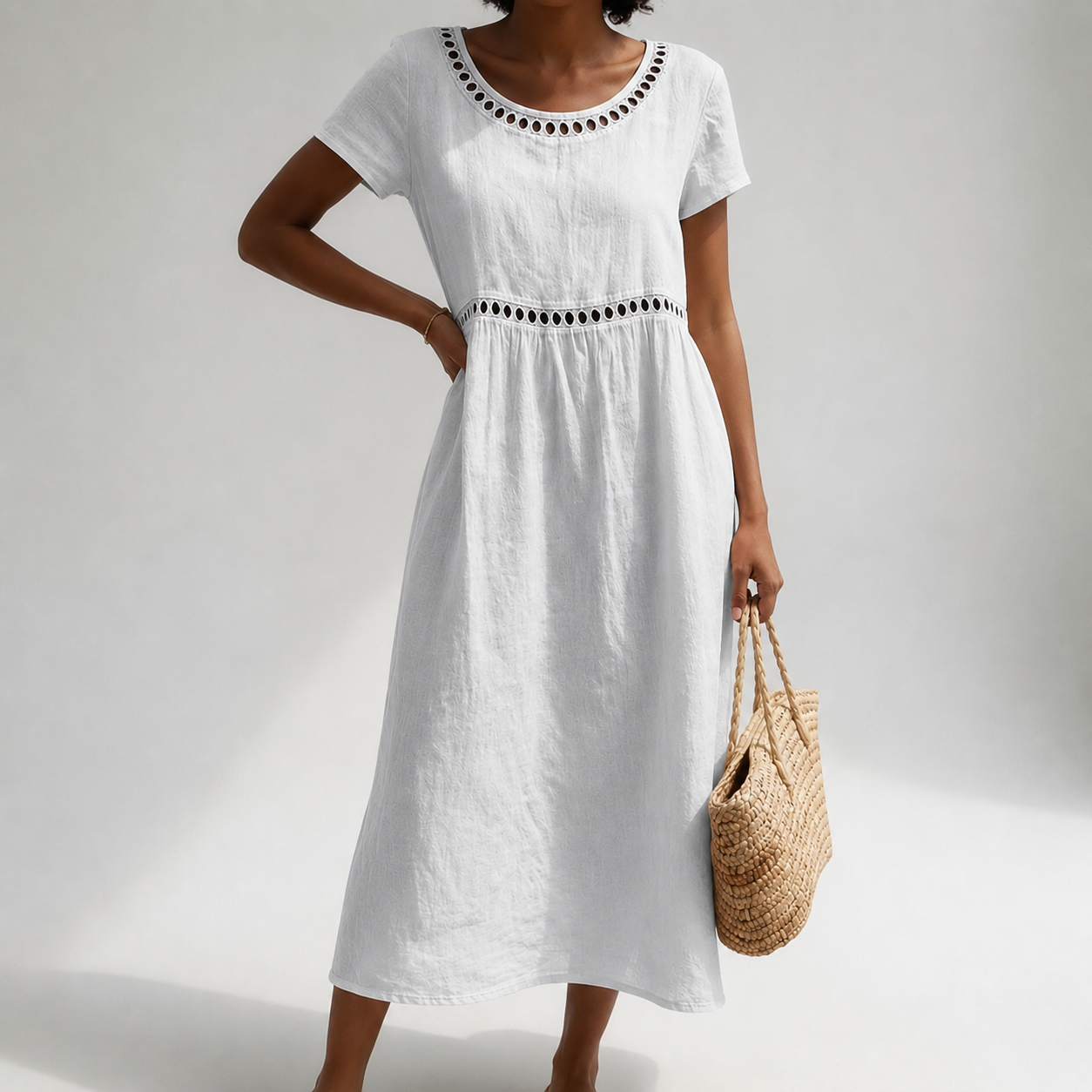 Merel™ | Elegante Linnen Blend Jurk