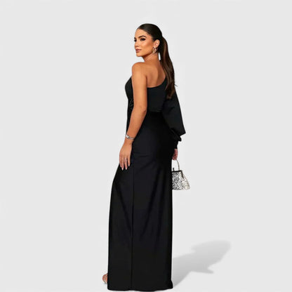 Elin | Elegante Maxi Jurk met One-Shoulder Pasvorm voor Avond & Feest