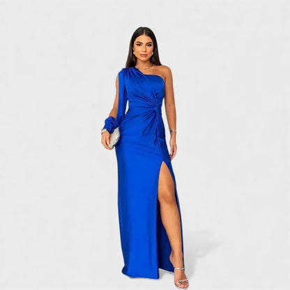 Elin | Elegante Maxi Jurk met One-Shoulder Pasvorm voor Avond & Feest