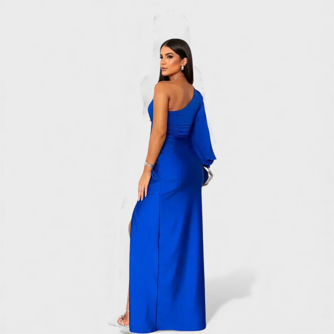 Elin | Elegante Maxi Jurk met One-Shoulder Pasvorm voor Avond & Feest