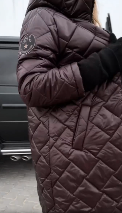 Maya | Elegante gewatteerde winterjas met capuchon