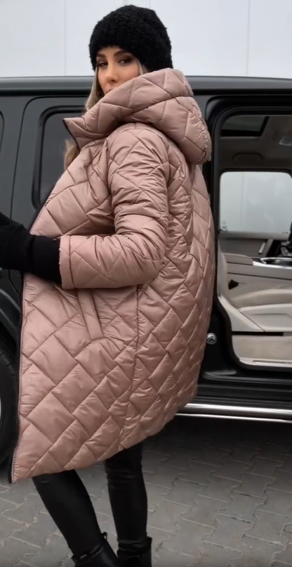 Maya | Elegante gewatteerde winterjas met capuchon
