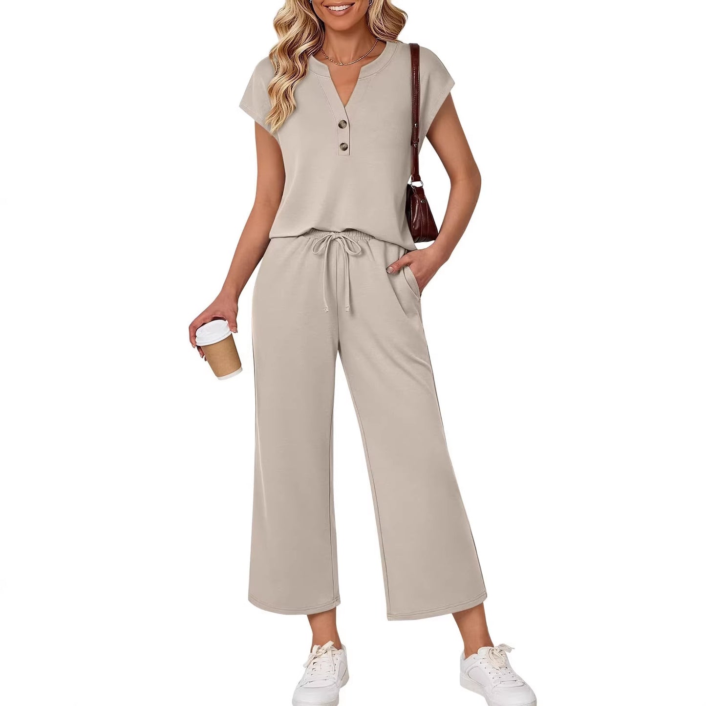 Miranda™ | Comfortabele Tweedelige Lounge Set met V-Hals
