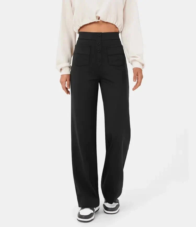 Sanja | Elastische Broek met Hoge Taille Dames