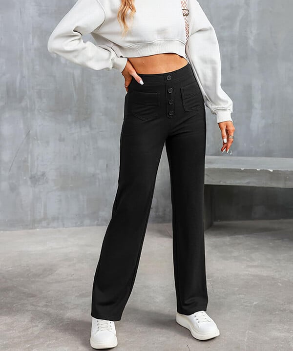 Sanja | Elastische Broek met Hoge Taille Dames