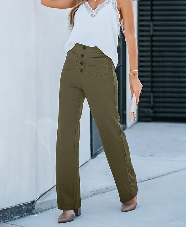 Sanja | Elastische Broek met Hoge Taille Dames