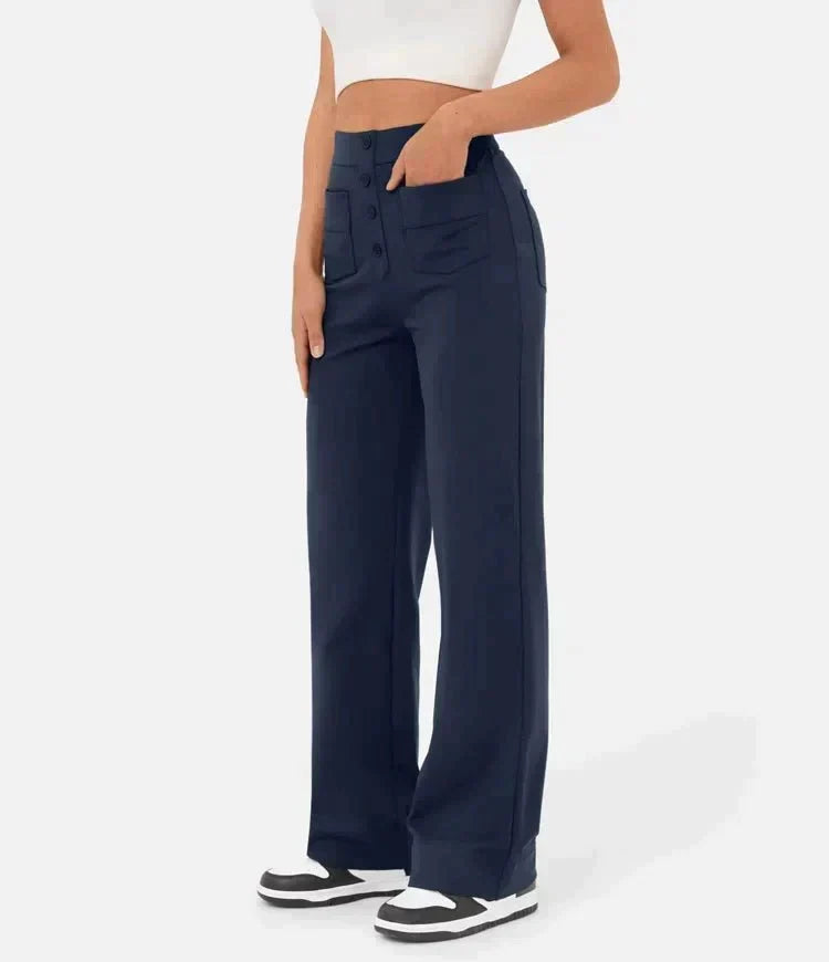 Sanja | Elastische Broek met Hoge Taille Dames