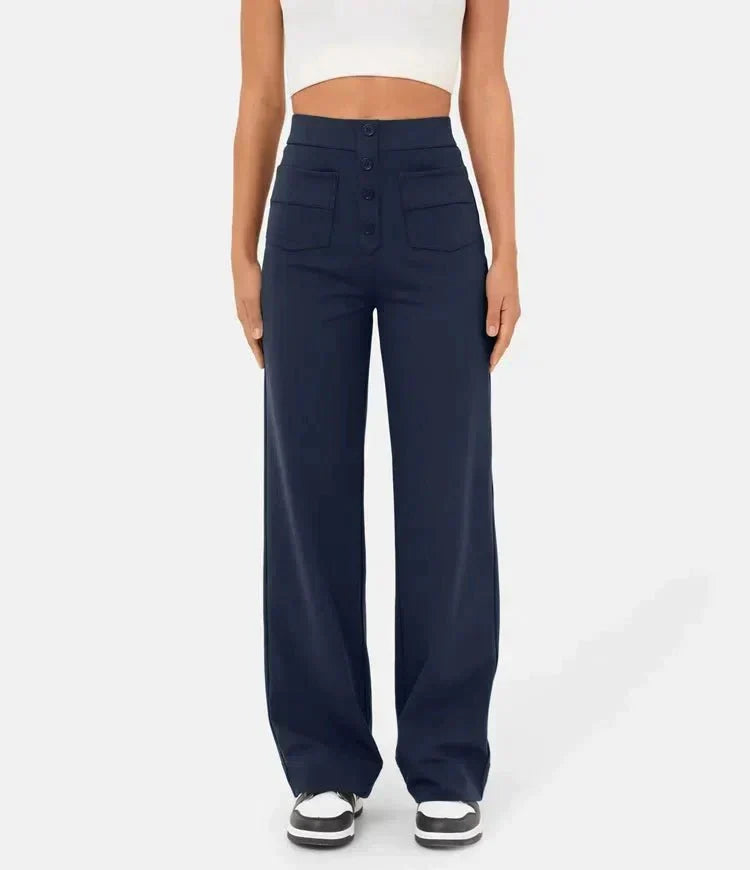 Sanja | Elastische Broek met Hoge Taille Dames