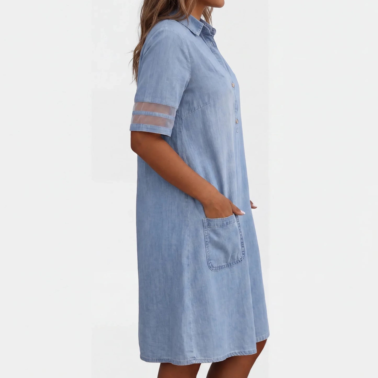Simone | Elegante denim blousejurk