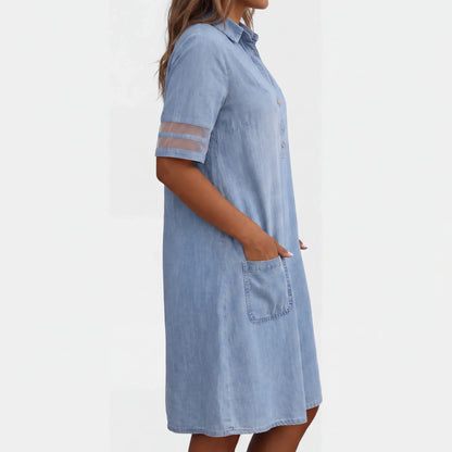 Simone | Elegante denim blousejurk