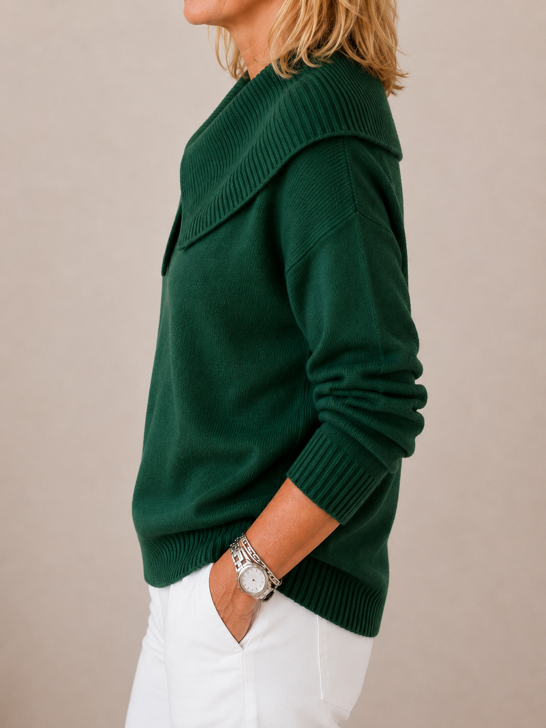 Eliza™ | Zachte Damestrui met Elegante Brede Kraag