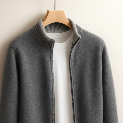 ROSSI MILANO | Heren Gebreide Jas met Ritssluiting Warmte en Elegante Dagelijkse Stijl