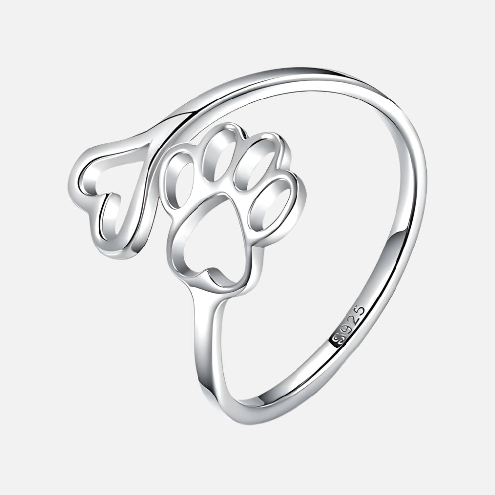 Pawlove ring met poot en hart