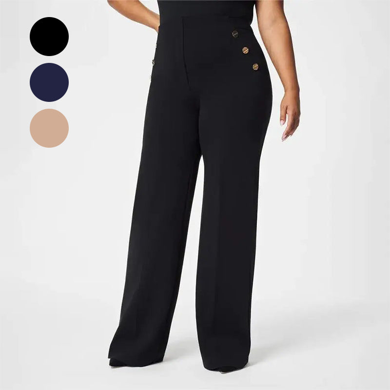 Beliza | Dames High Waist Wide Leg Broek – Stretch Broek met Wijde Pijpen