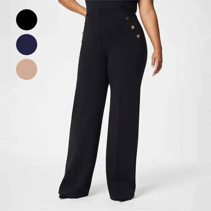 Beliza | Dames High Waist Wide Leg Broek – Stretch Broek met Wijde Pijpen