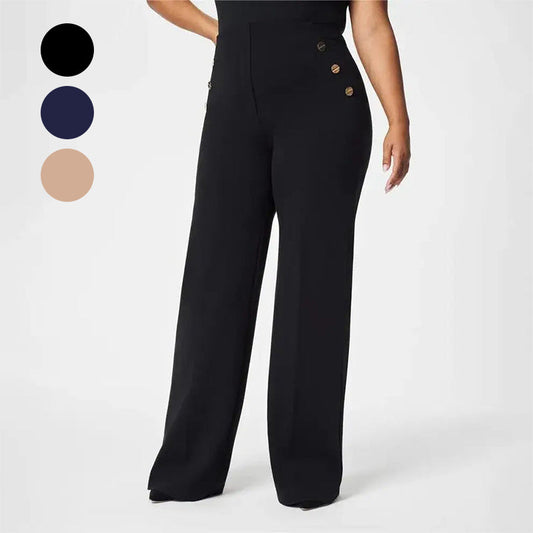 Beliza | Dames High Waist Wide Leg Broek – Stretch Broek met Wijde Pijpen