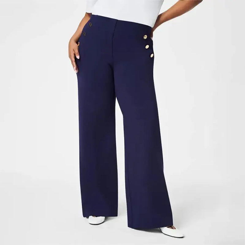 Beliza | Dames High Waist Wide Leg Broek – Stretch Broek met Wijde Pijpen