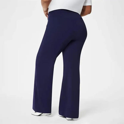 Beliza | Dames High Waist Wide Leg Broek – Stretch Broek met Wijde Pijpen