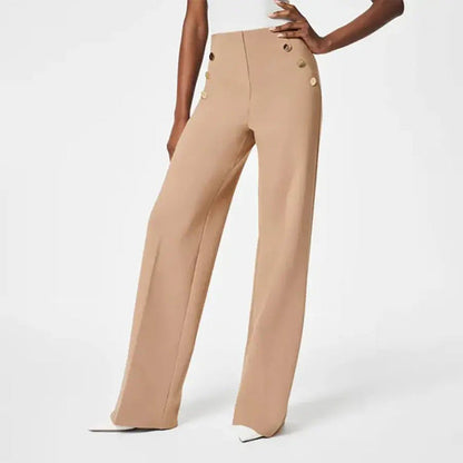Beliza | Dames High Waist Wide Leg Broek – Stretch Broek met Wijde Pijpen