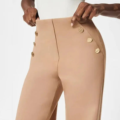 Beliza | Dames High Waist Wide Leg Broek – Stretch Broek met Wijde Pijpen