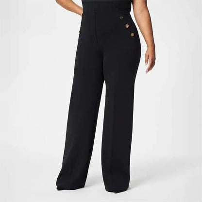 Beliza | Dames High Waist Wide Leg Broek – Stretch Broek met Wijde Pijpen