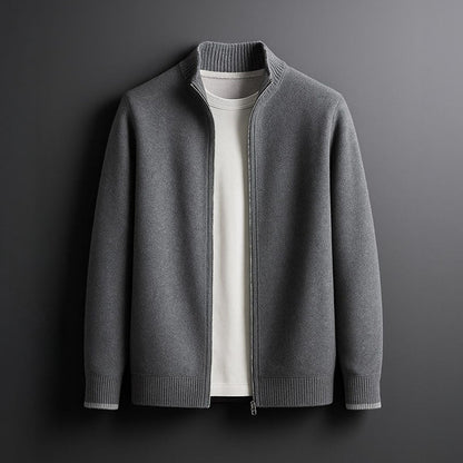 ROSSI MILANO | Heren Gebreide Jas met Ritssluiting Warmte en Elegante Dagelijkse Stijl